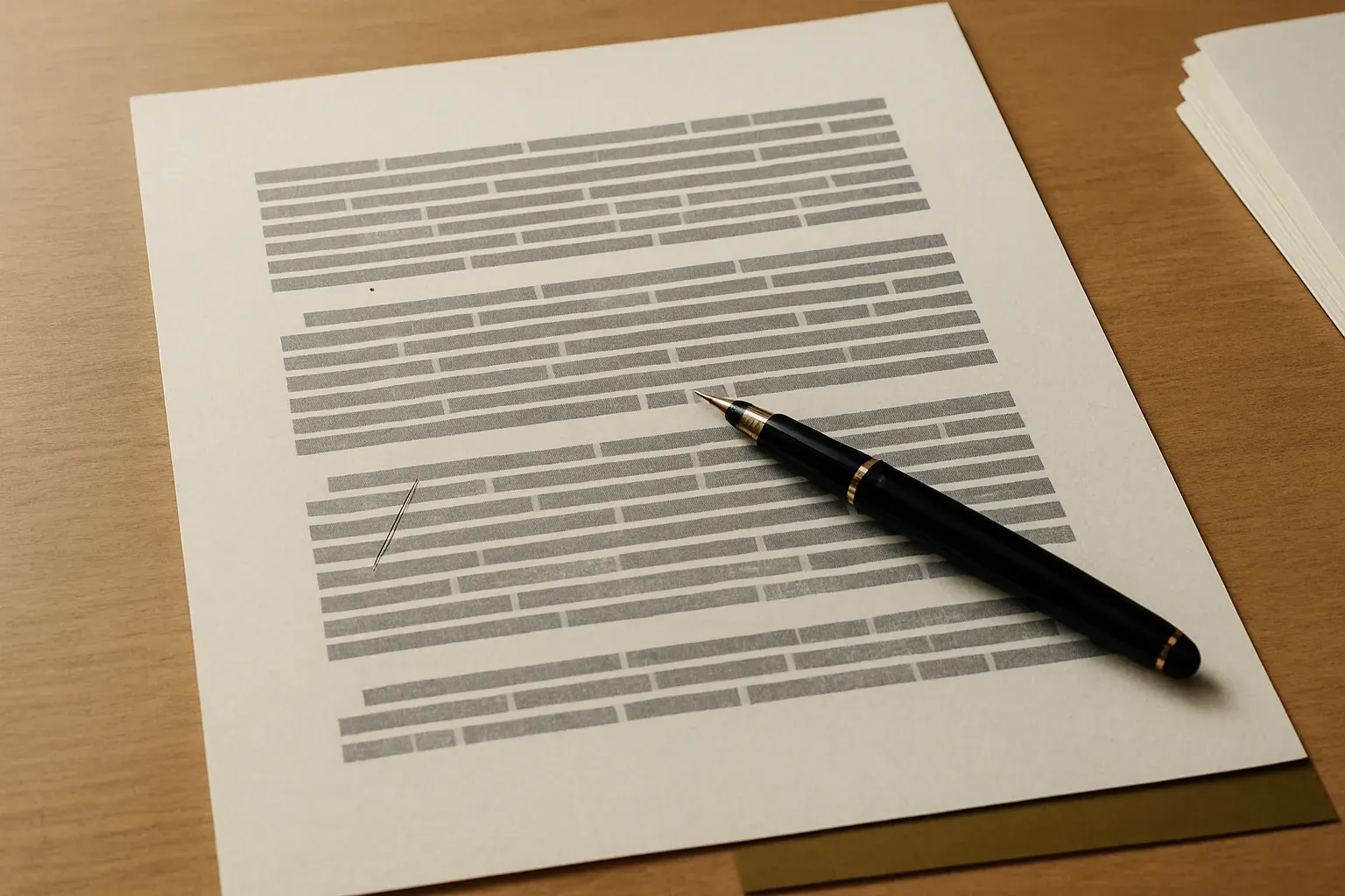 A studio desk with marked-up manuscript pages, documentary detail photography